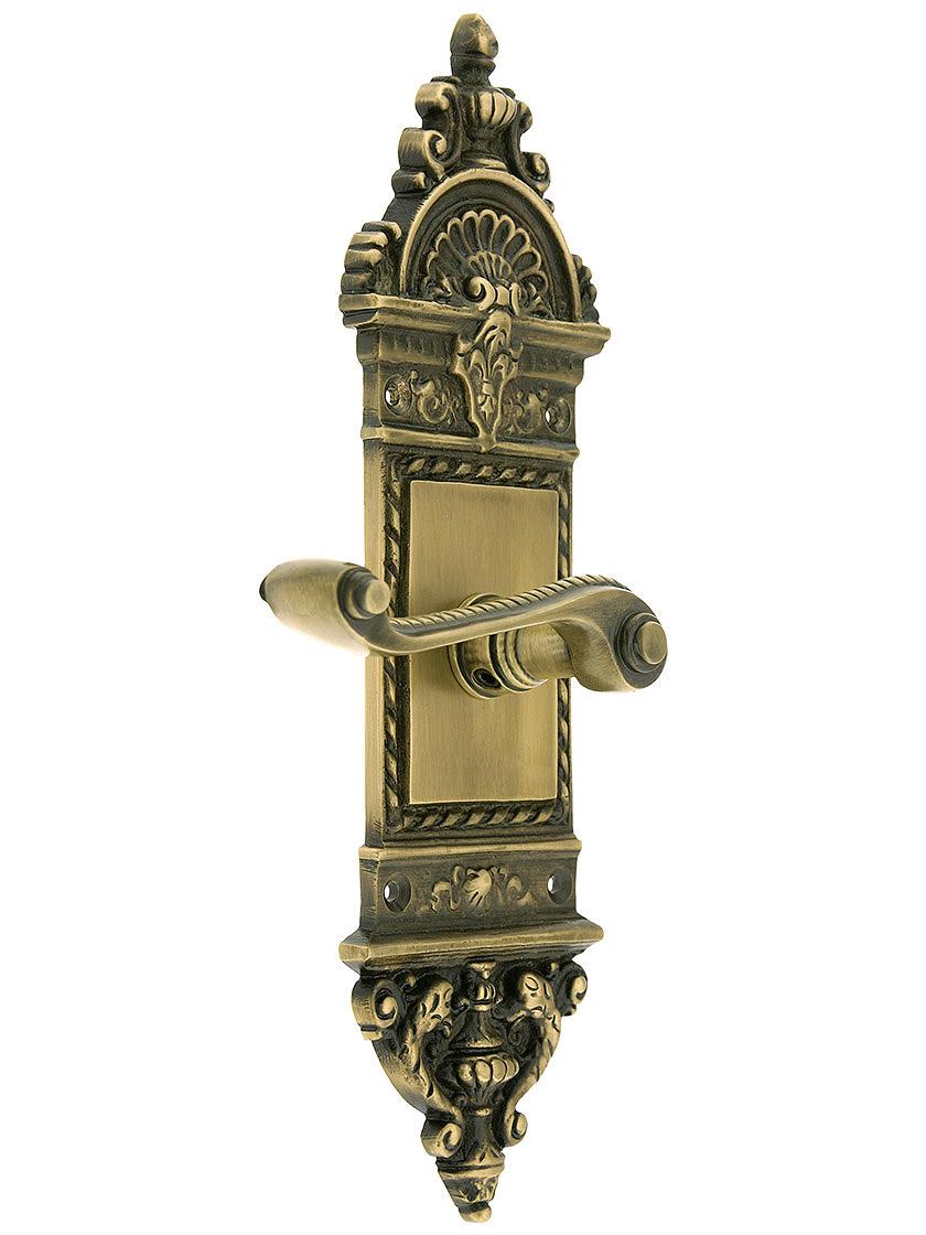 Solid Brass European Style Door Set with Rope Levers Antique Brass.